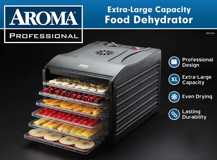 Aroma Extra Large Electric Food Dehydrator AFD-815B detail image 1