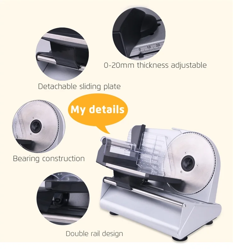 Goldlabo MS306C 0-22mm Thickness Fast Cutting GS/CE/ROHS/LFGB/ERP Meat Slicer detail image 9