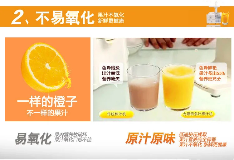 JOYOUNG九阳低速果蔬原汁机JYZ-E6M 螺旋挤压  原汁原味 详情图 7