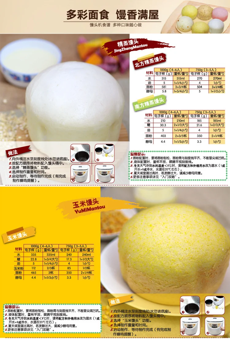 【加拿大专送-免快递费】JOYOUNG/九阳全自动馒头机MT-100SU901 详情图 16