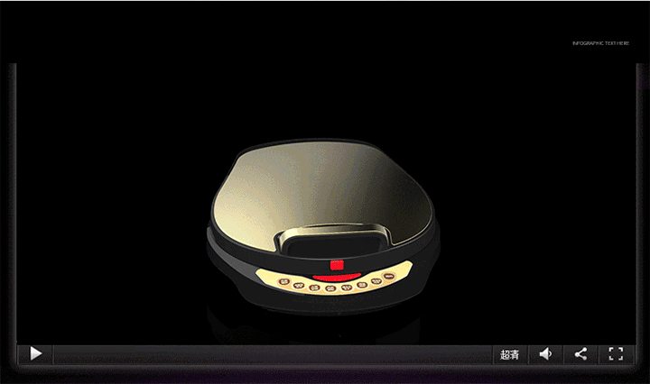 Liven Flagship Electric Skillet with Detachable Pans LR-A434, Golden Shell