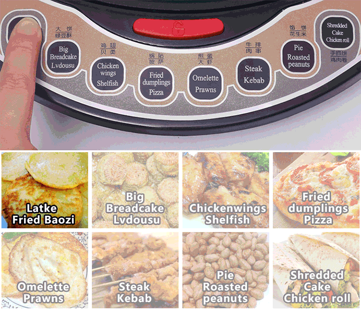 Liven Flagship Electric Skillet with Detachable Pans LR-A434, Golden Shell