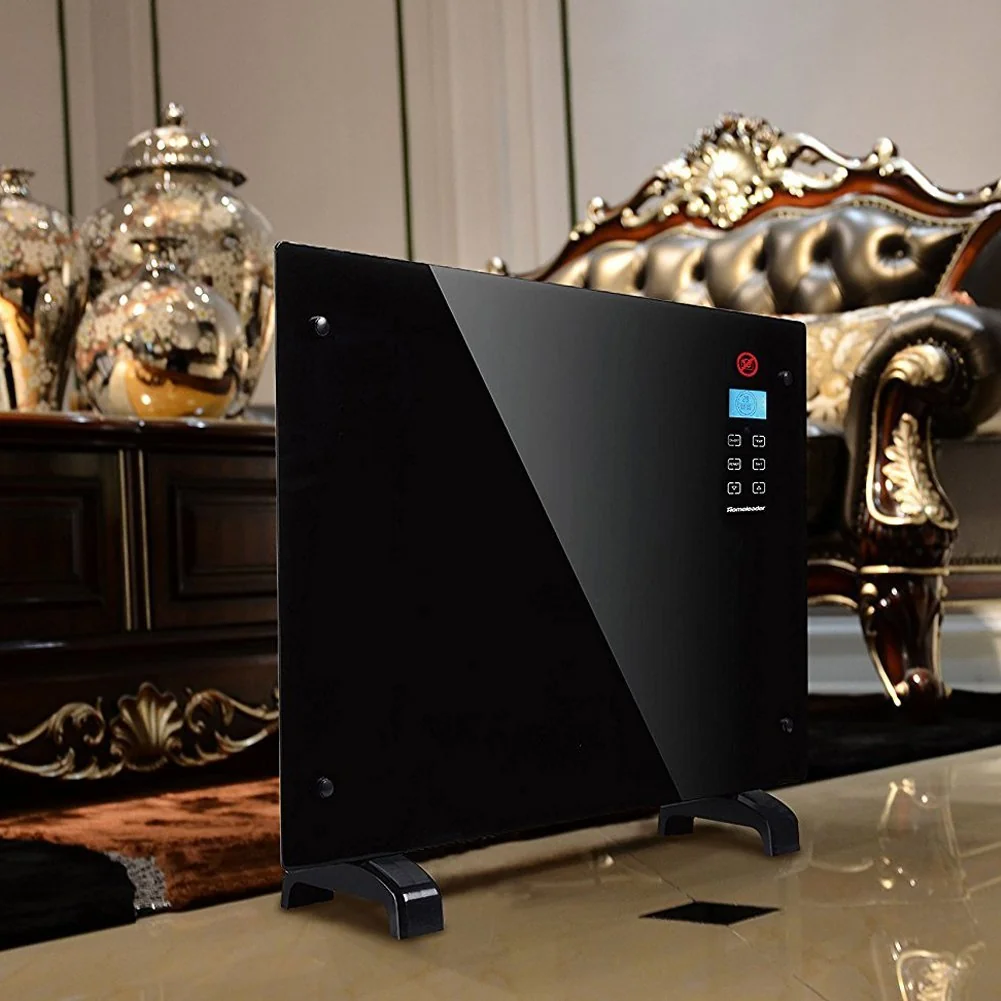 Homeleader Electric Panel Heater GH-15F, Crystal Glass Flat Convector Heater with LED Screen and Remote Control, 1500W detail image 3