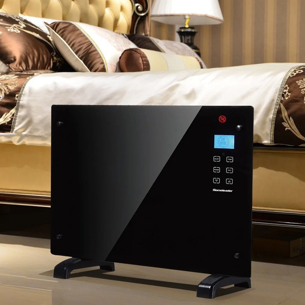 Homeleader Electric Panel Heater GH-15F, Crystal Glass Flat Convector Heater with LED Screen and Remote Control, 1500W detail image 2