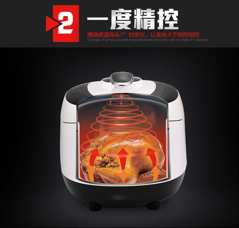 Midea 美的太极煲智能电压力锅5L MY-SS5033 大气时尚全英文面板不锈钢
