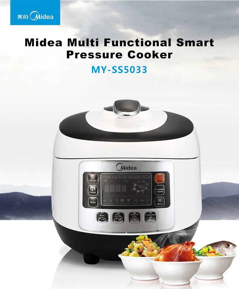 MIDEA MY-SS5033 Super Intelligent 6L/6.6Qt Stainless Steel Electric Pressure Cooker 19-in-1 detail image 1