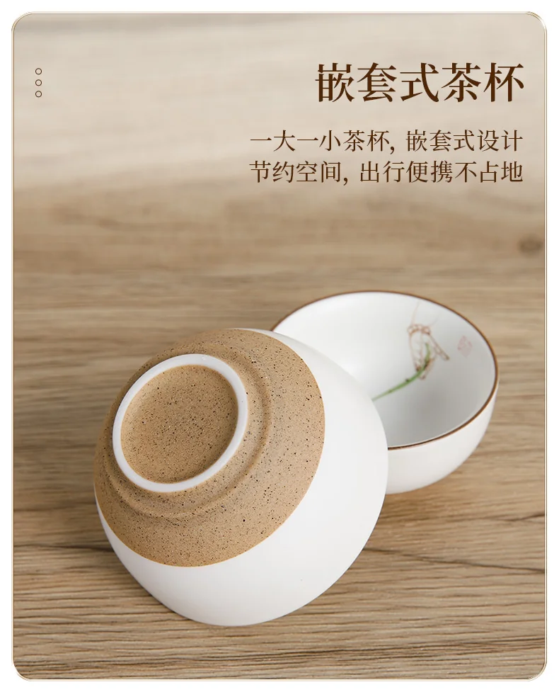 【中国直邮，时效10-15天】正山堂 沐荼 快客杯 茶具套装 便携式旅行茶具小套装随身户外露营快客杯  900205 detail image 7
