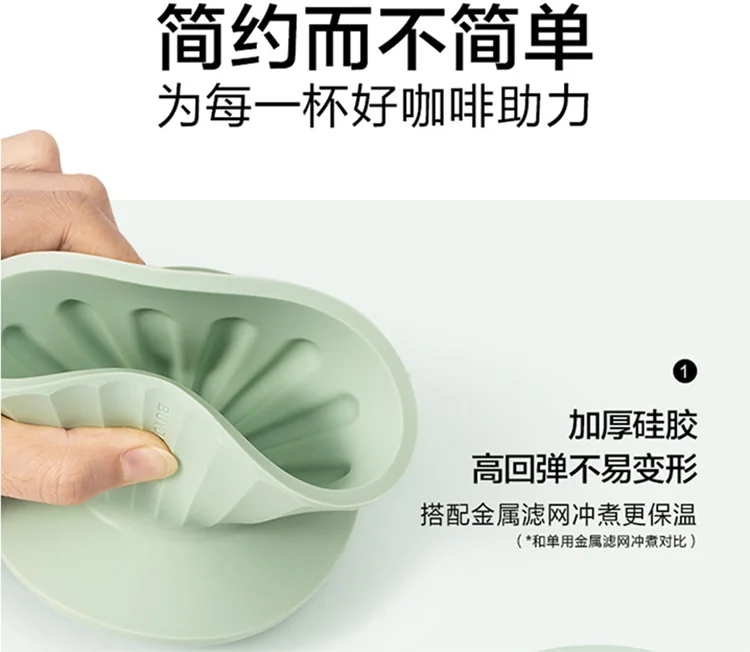 北鼎咖啡滤杯双层过滤网手冲咖啡套装漏斗滤网器具工具免滤纸便携双色可选 -西柚橙 detail image 13