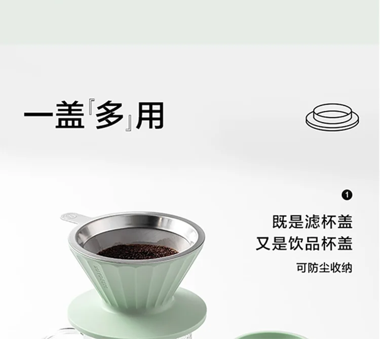 北鼎咖啡滤杯双层过滤网手冲咖啡套装漏斗滤网器具工具免滤纸便携双色可选 -西柚橙 detail image 21
