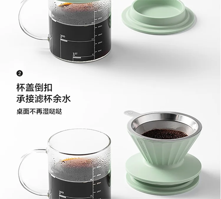 北鼎咖啡滤杯双层过滤网手冲咖啡套装漏斗滤网器具工具免滤纸便携双色可选 -西柚橙 detail image 22