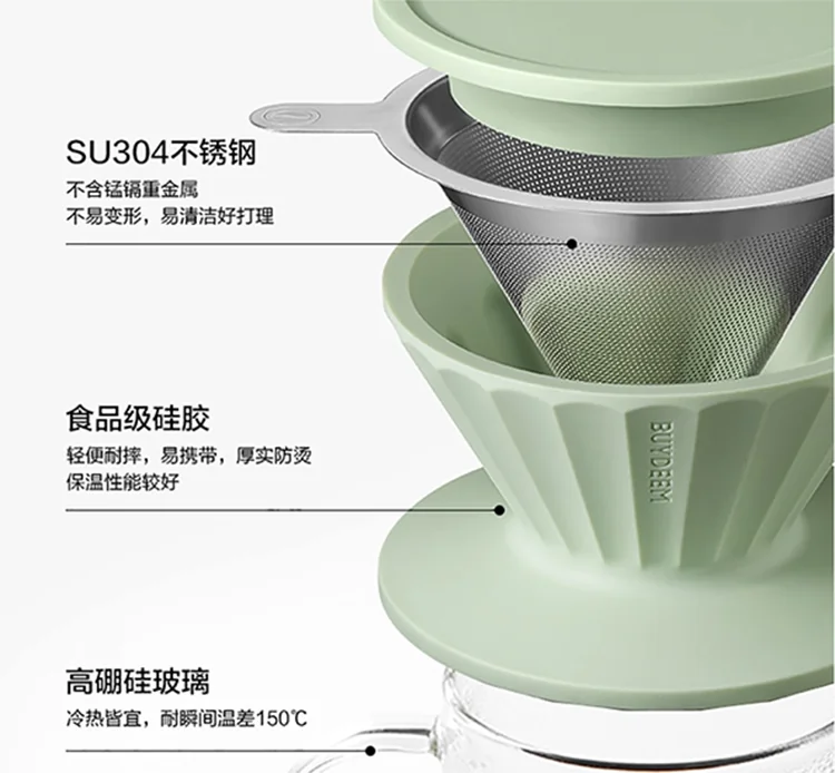 北鼎咖啡滤杯双层过滤网手冲咖啡套装漏斗滤网器具工具免滤纸便携双色可选 -西柚橙 detail image 25