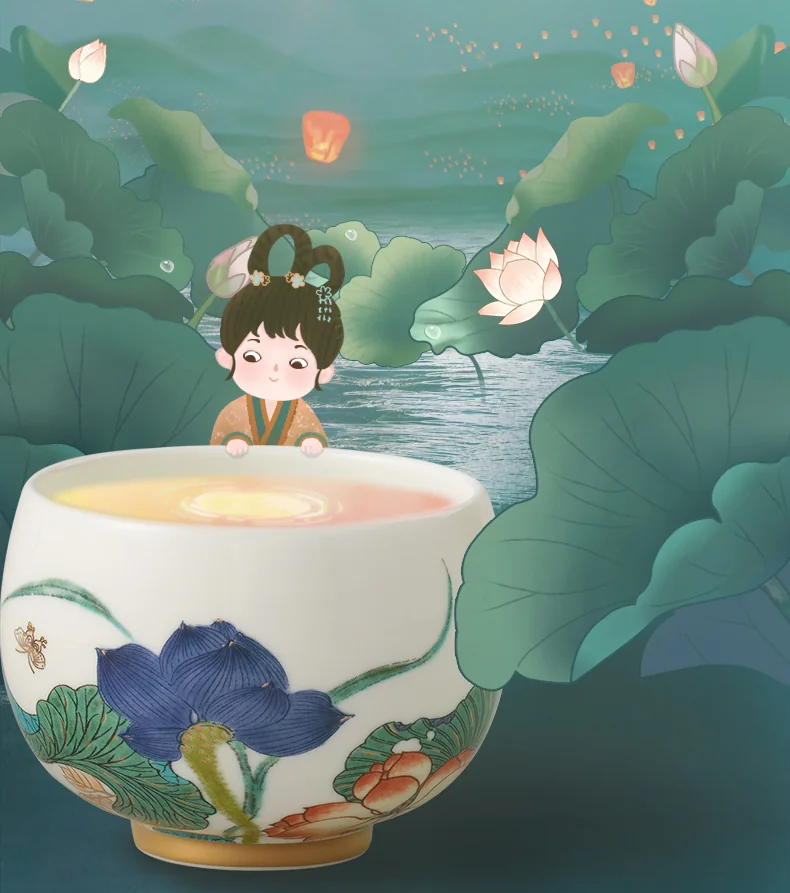 [China Direct Shipping, 5-7days] Auratic Guochen Yongfengyuan Happiness and Harmony 10-head Tea Set detail image 10