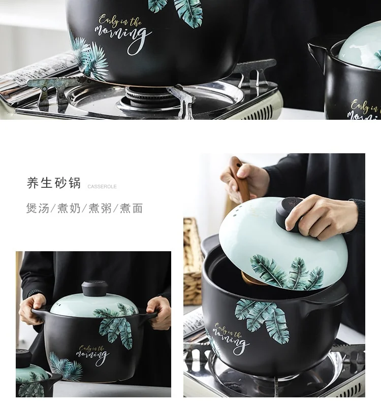 Becware 养生陶瓷煲 陶瓷砂锅 优质陶瓷无涂层 蓄热保温 热带雨林 3L detail image 10