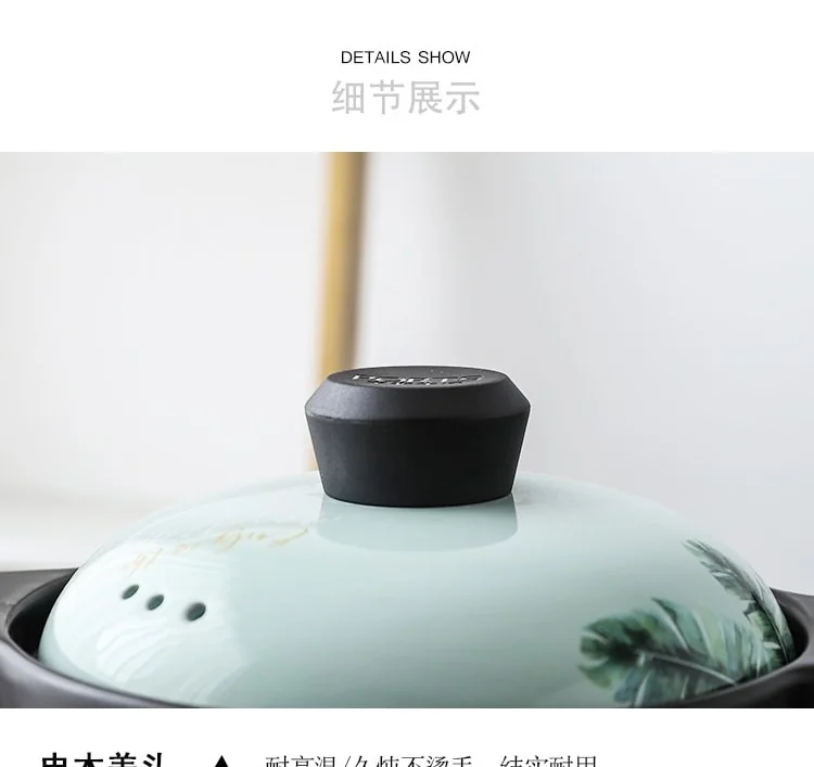 Becware 养生陶瓷煲 陶瓷砂锅 优质陶瓷无涂层 蓄热保温 热带雨林 3L detail image 11