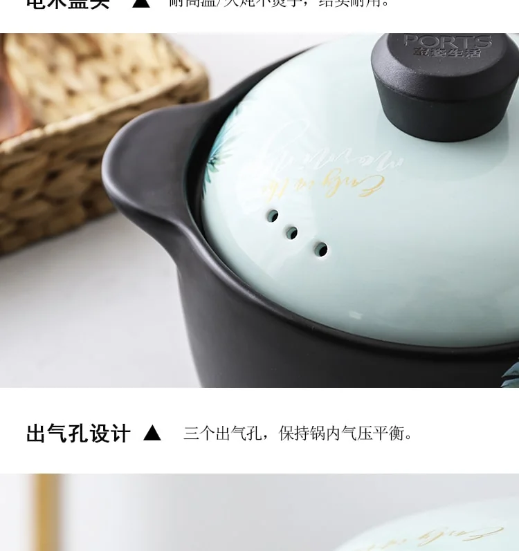 Becware 养生陶瓷煲 陶瓷砂锅 优质陶瓷无涂层 蓄热保温 热带雨林 3L detail image 12