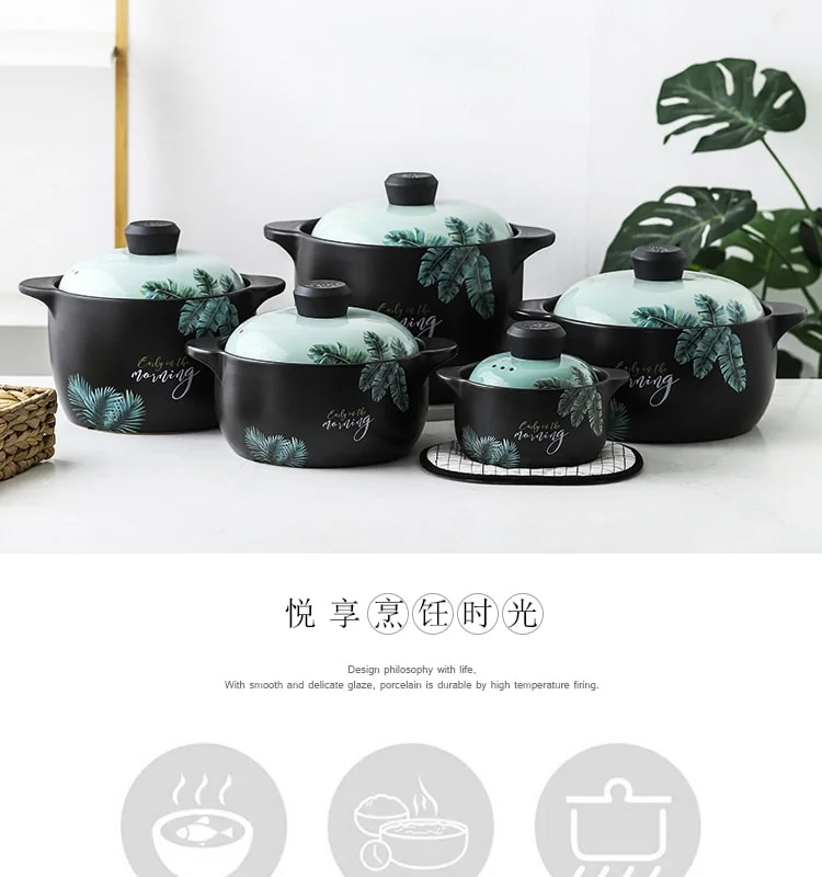 Becware 养生陶瓷煲 陶瓷砂锅 优质陶瓷无涂层 蓄热保温 热带雨林 3L detail image 4