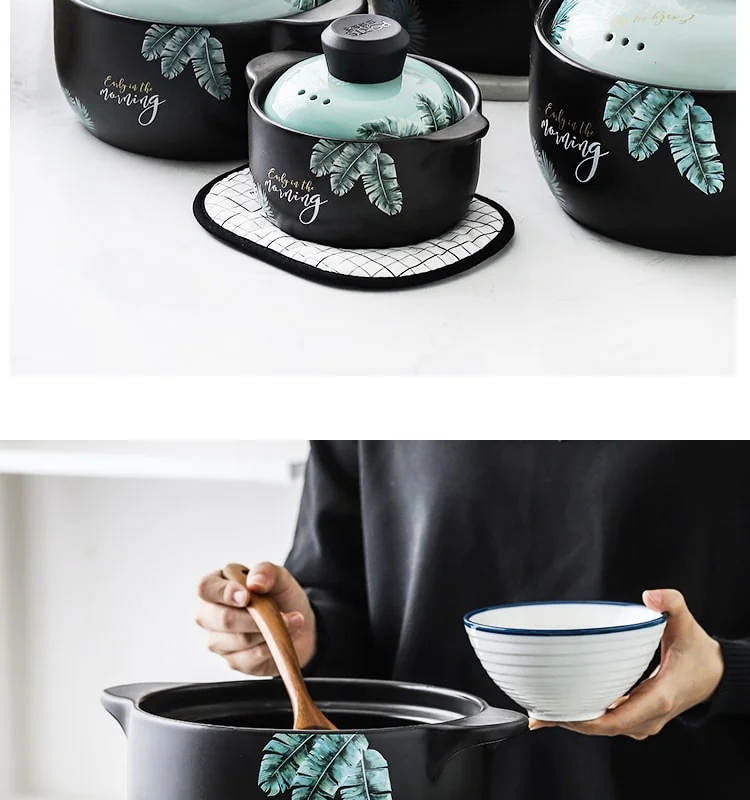 Becware 养生陶瓷煲 陶瓷砂锅 优质陶瓷无涂层 蓄热保温 热带雨林 3L detail image 9