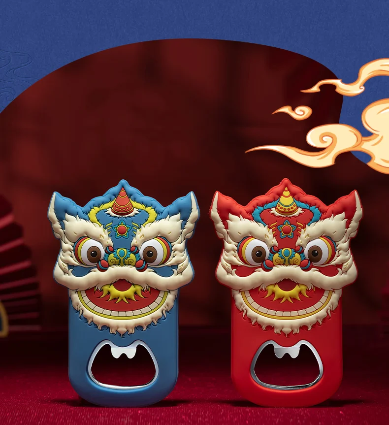 【中国直邮，时效10-15天】欢喜小将 吉祥醒狮开瓶器(套装) 国潮创意启瓶器 萌趣实用磁吸冰箱贴 detail image 14