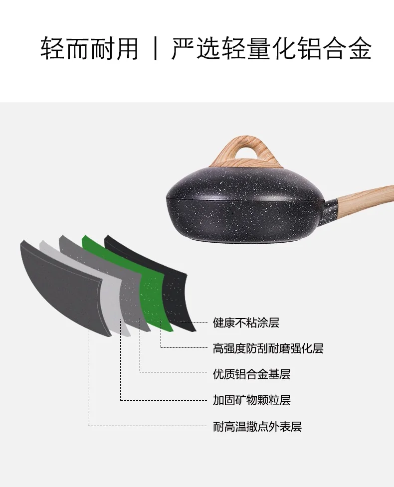 【经典款收官 · 已售罄】Amercook别致系列小球锅套装 奶锅煎锅小汤锅不粘锅2件套 电磁炉燃气通用 16cm 详情图 11