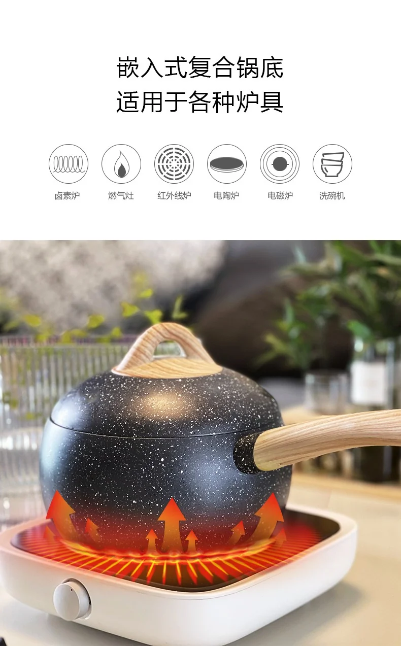 【经典款收官 · 已售罄】Amercook别致系列小球锅套装 奶锅煎锅小汤锅不粘锅2件套 电磁炉燃气通用 16cm 详情图 13