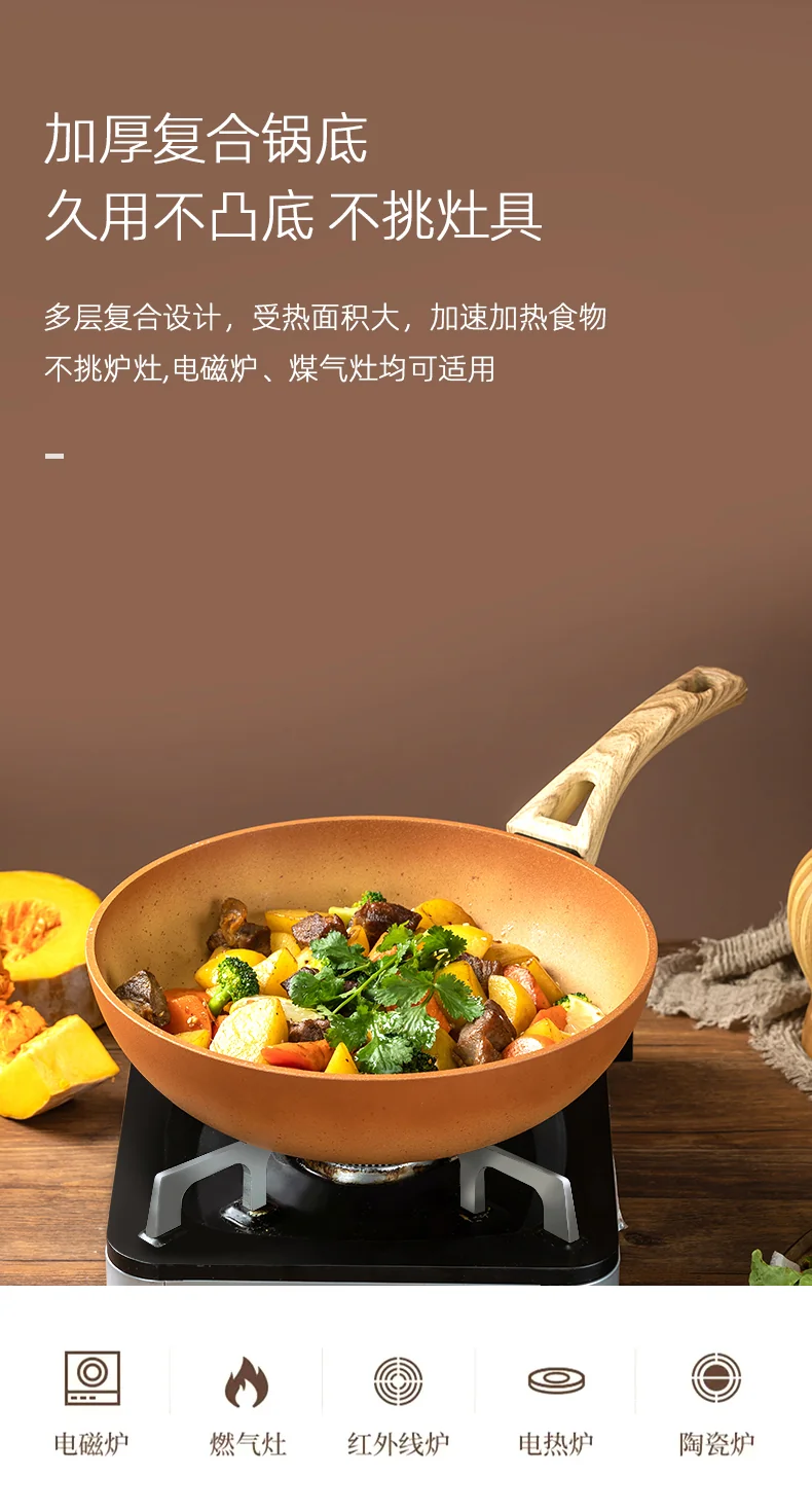 Amercook复古陶土系列不粘炒锅 复古陶土色 28cm detail image 10