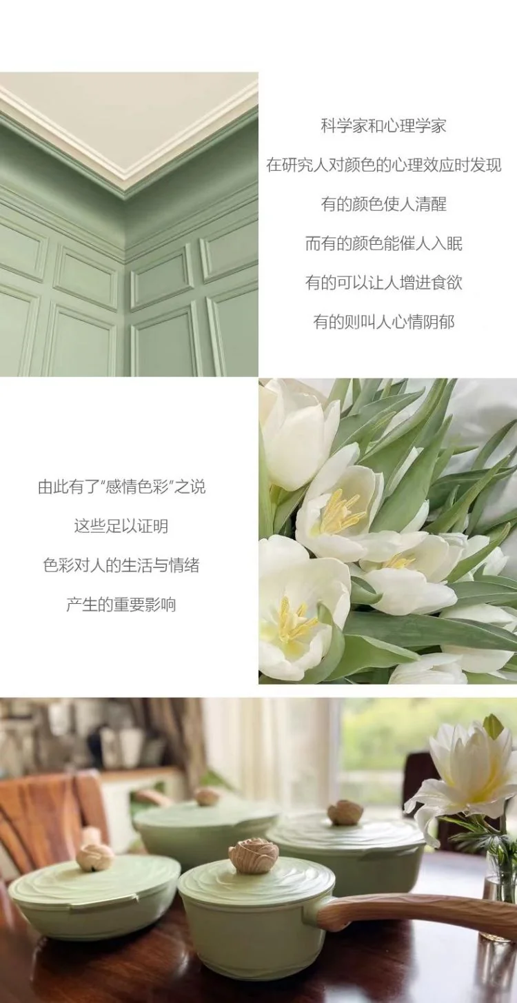 Amercook Forest Flower Series Ceramic Non stick Soup Pot Induction Cooker Gas Stove Universal 24cm Green detail image 1