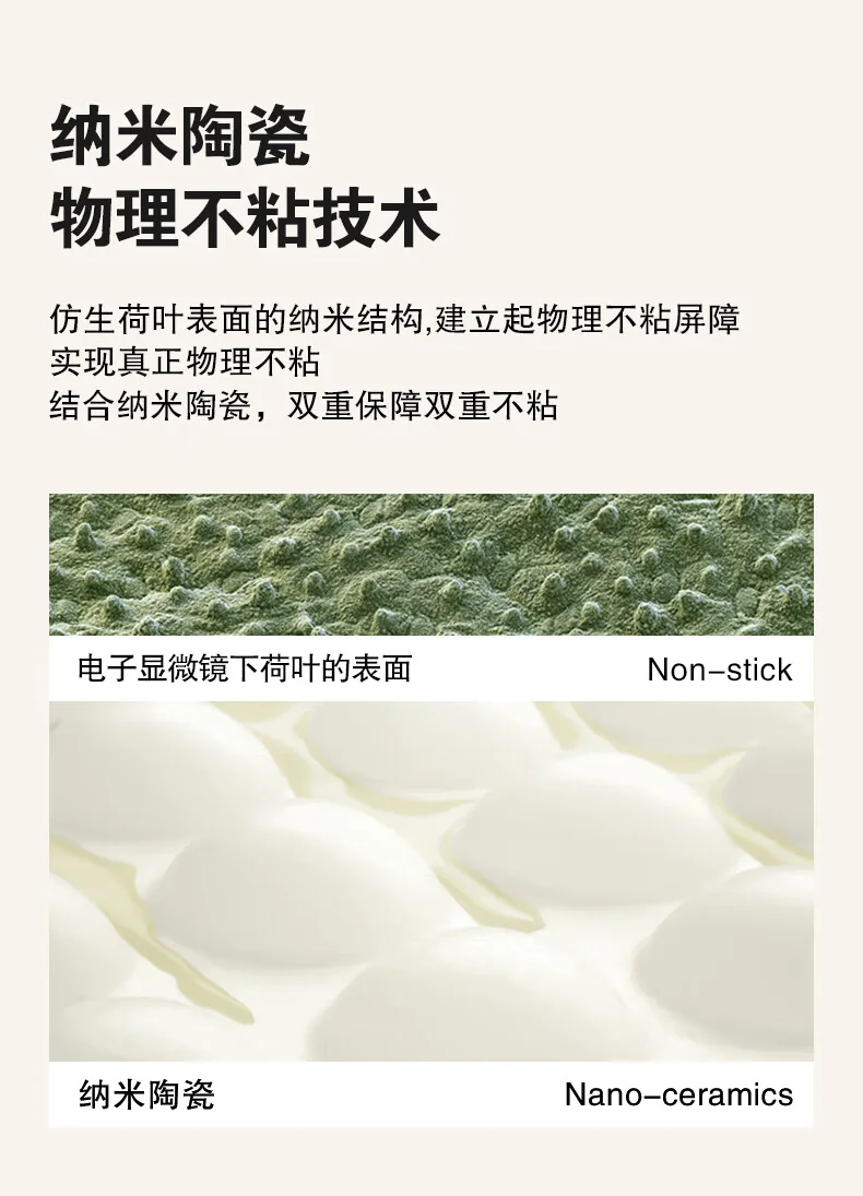 Amercook阿米尔陶瓷不粘锅炒锅 森林之花陶瓷锅 0氟平底炒菜锅 30cm 薄荷奶绿 detail image 9