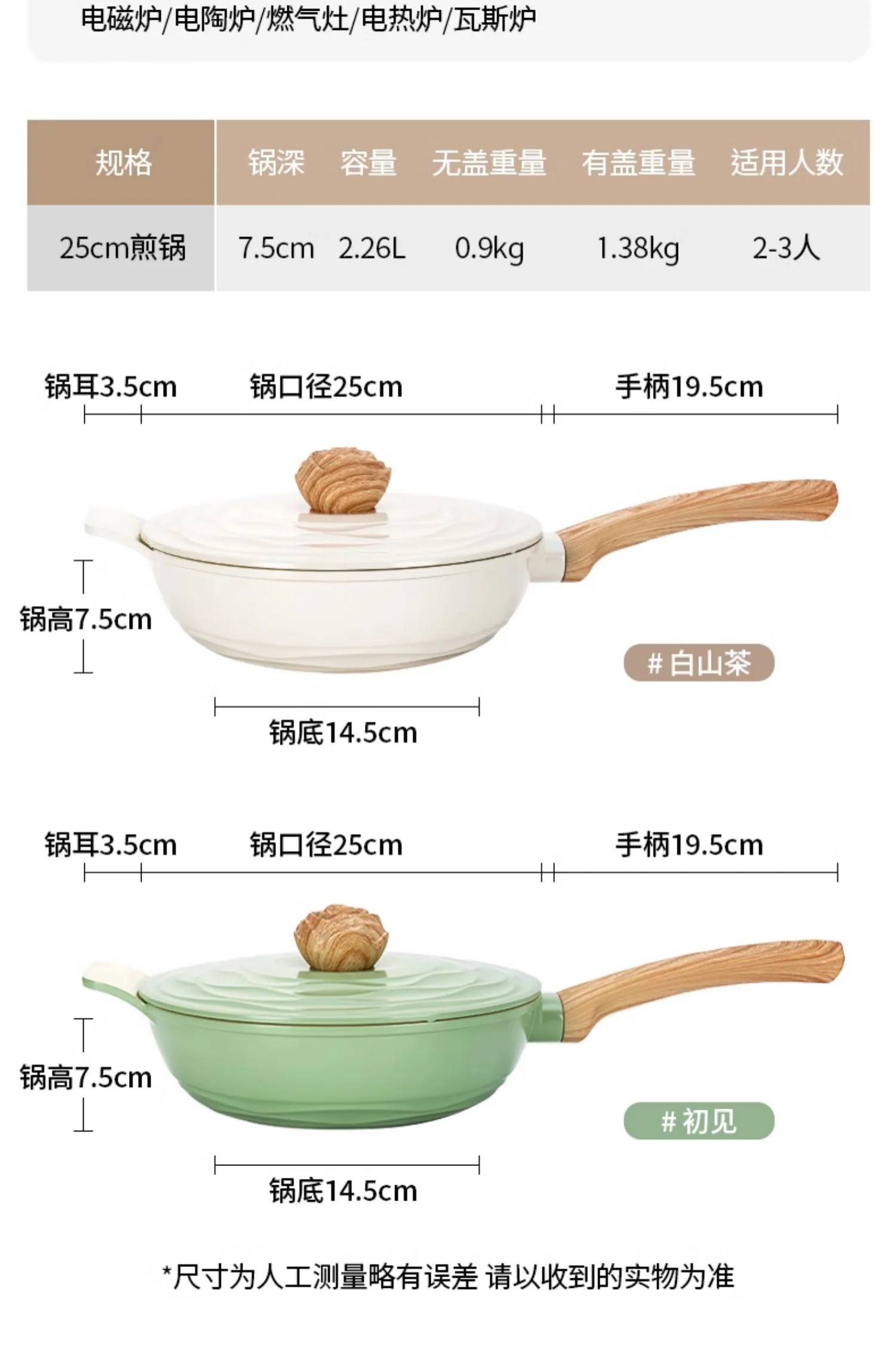 【不再补货】Amercook森林之花陶瓷0氟涂层不粘锅深煎锅平底锅家用煎牛排煎蛋锅 白山茶 25cm detail image 28