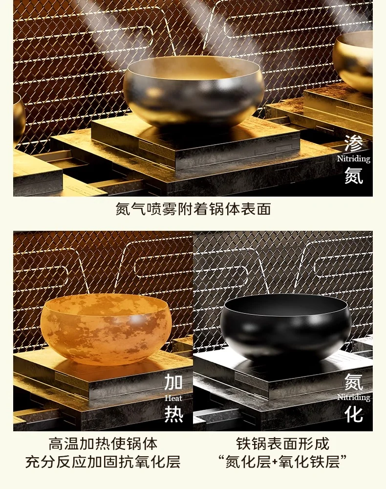 Amercook大肚铁锅家用0涂层铁锅炒锅炒菜锅精铁锅 24CM/4L detail image 14