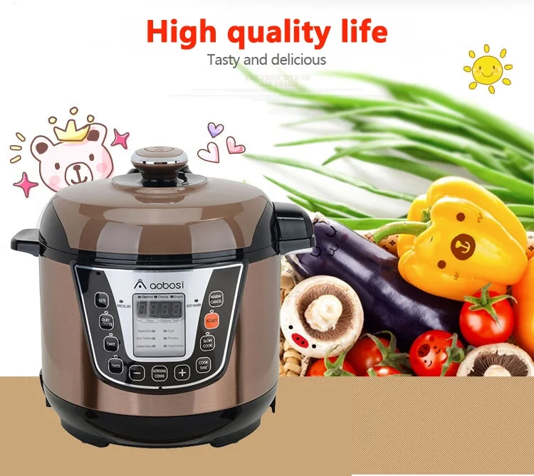 Aobosi YBW30-80Q Programmable Pressure Cooker 3Qt/800W Non-Stick Cooking Pot Digital Cooker