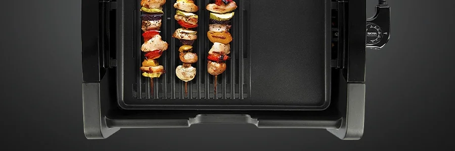 AROMA non-smoking indoor BBQ grill machine combo grill pan 2 in 1 AHG-2620 detail image 6