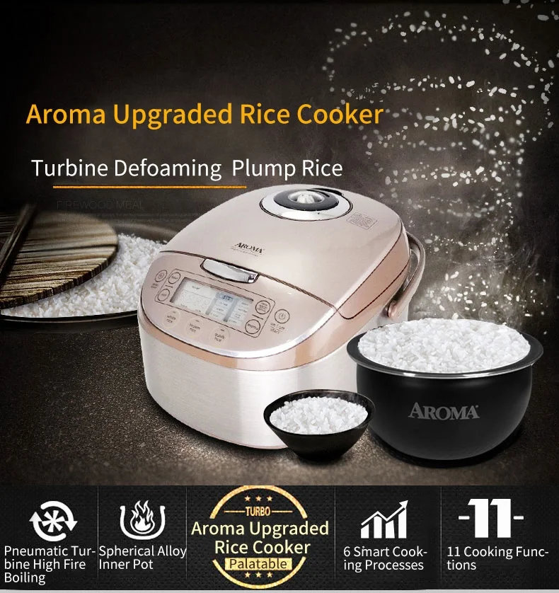 Aroma Rice cooker AMRC-8008 Housewares Professional 4L/16-cup cooked Digital Turbo Convection Rice Cooker/Multicooker detail image 1
