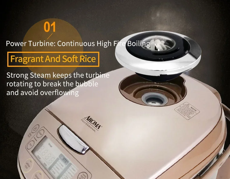 Aroma Rice cooker AMRC-8008 Housewares Professional 4L/16-cup cooked Digital Turbo Convection Rice Cooker/Multicooker detail image 2