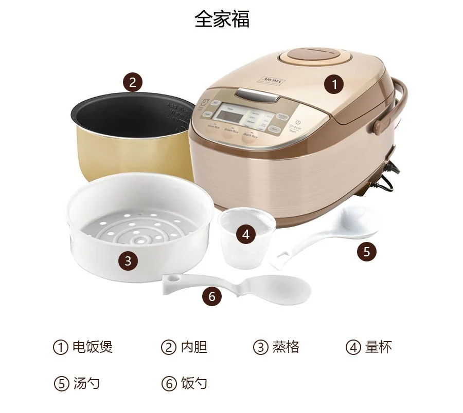 Aroma电饭煲电饭锅ARC-6106 3L /6杯米 聚能微晶内胆 3D环绕立体加热 详情图 15