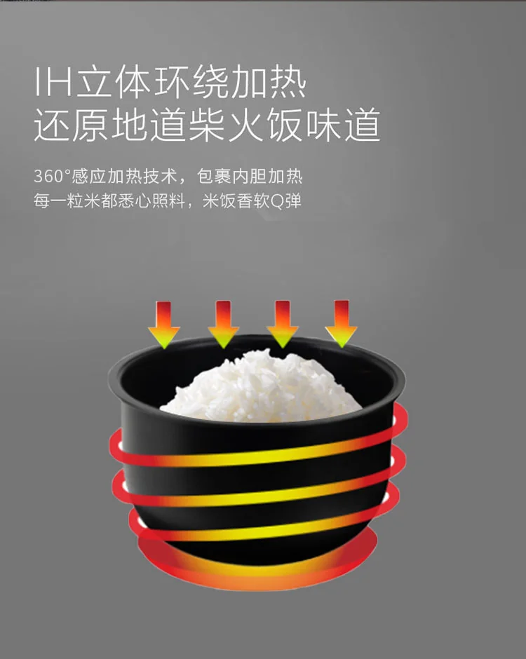 Aroma Smart IH rice cooker, three-dimensional surround heating, smart appointment, 3.3L/12 cups of rice detail image 3