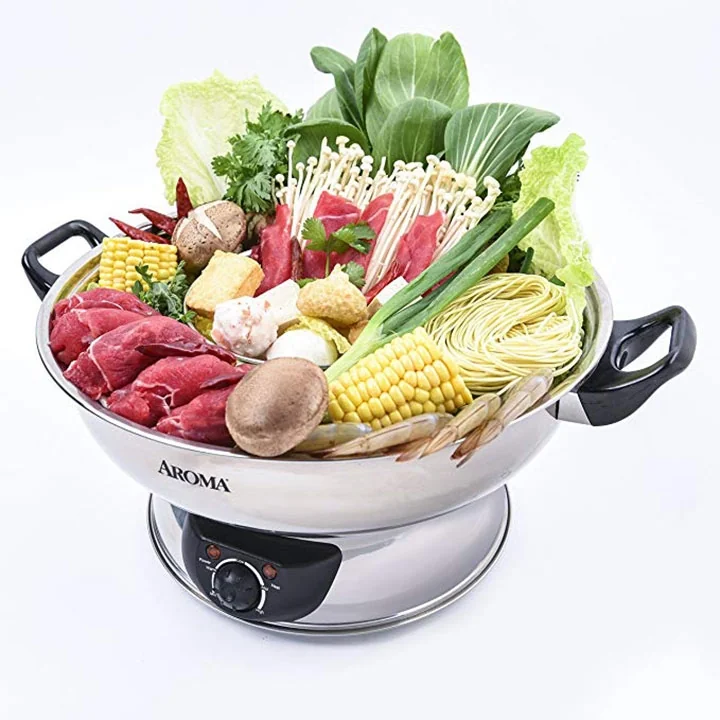 Aroma 不锈钢分体家用鸳鸯电火锅 ASP-600 1500W大功率 4.5L容量 详情图 12