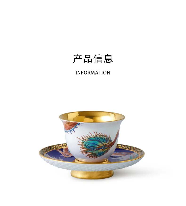 【China Direct Mail, Time 10-15 Days】 Auratic Dayun Longhui 2 Head Tea Cup Plate (60ml Blue) detail image 11