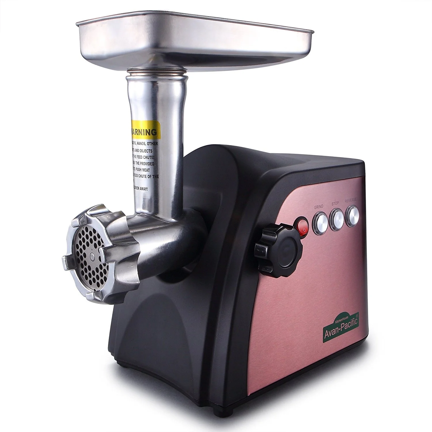 Avan-Pacific UMG-1801 ETL #8 LongLife Durable Electric Digital Light Touch Stainless Steel Meat Grinder with 2 S.S. Knives detail image 1
