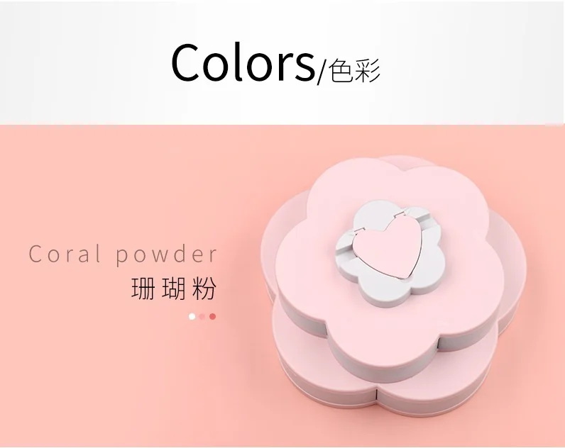 BEILEMAO Rotating European candy box, Creative compartment, Double-layer large capacity, Coral powder detail image 11