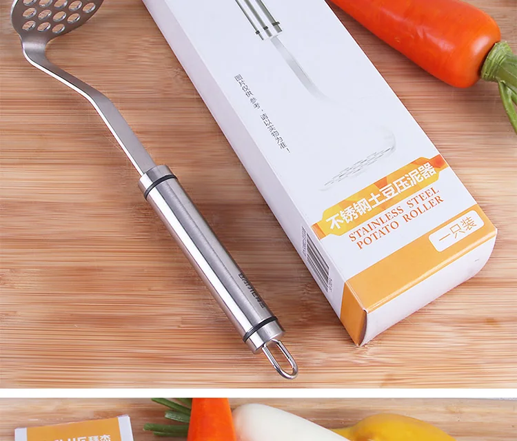 Baijie 304 stainless steel pressed potato masher, Fruit squeeze, Multifunctional mash detail image 12