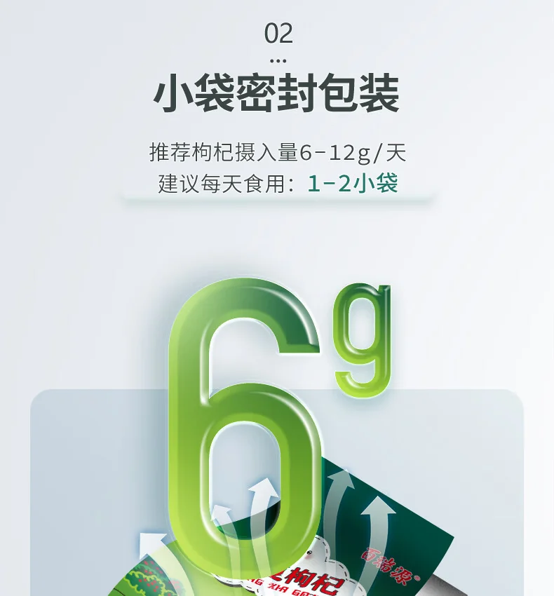 【中国直邮，时效7-15天】百瑞源枸杞 宁夏枸杞 特级优中宁红枸杞216g*3袋 共648g 独立小包装枸杞子 详情图 7