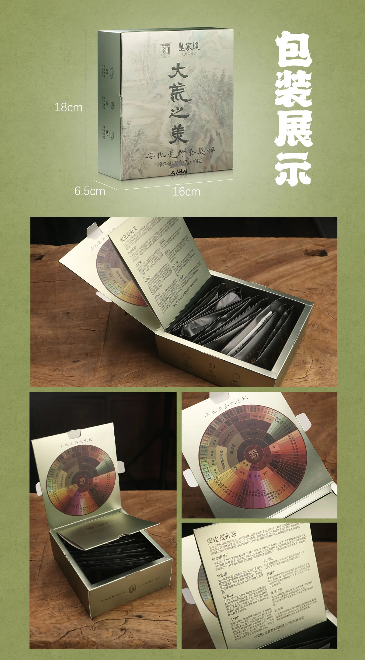 白沙溪 大荒之美 安化黑茶八合一品鉴合集 皇家溪全明星系列  7克*10袋 详情图 19