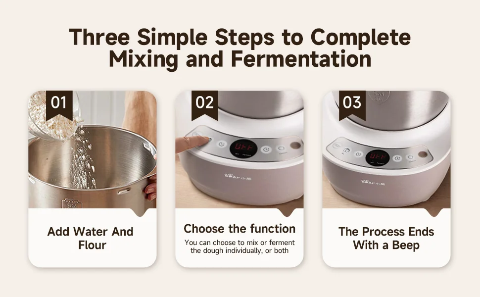 Bear Noodle Machine 3.5L Household Small Fully Automatic Kneading and Awakening Constant Temperature Fermentation Machine HMJ-A35M1 detail image 2
