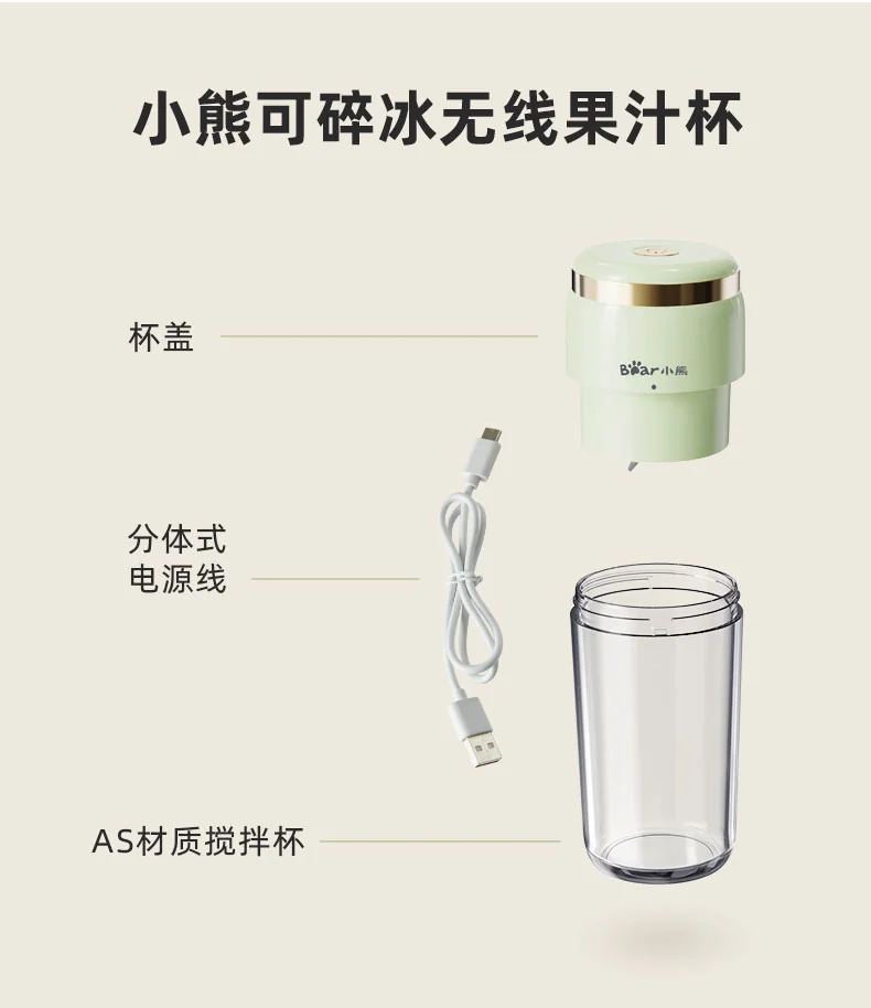 Bear Juicer Portable Wireless Juicer Mini Small Can Make Smoothies LLJ-E03F1 detail image 23