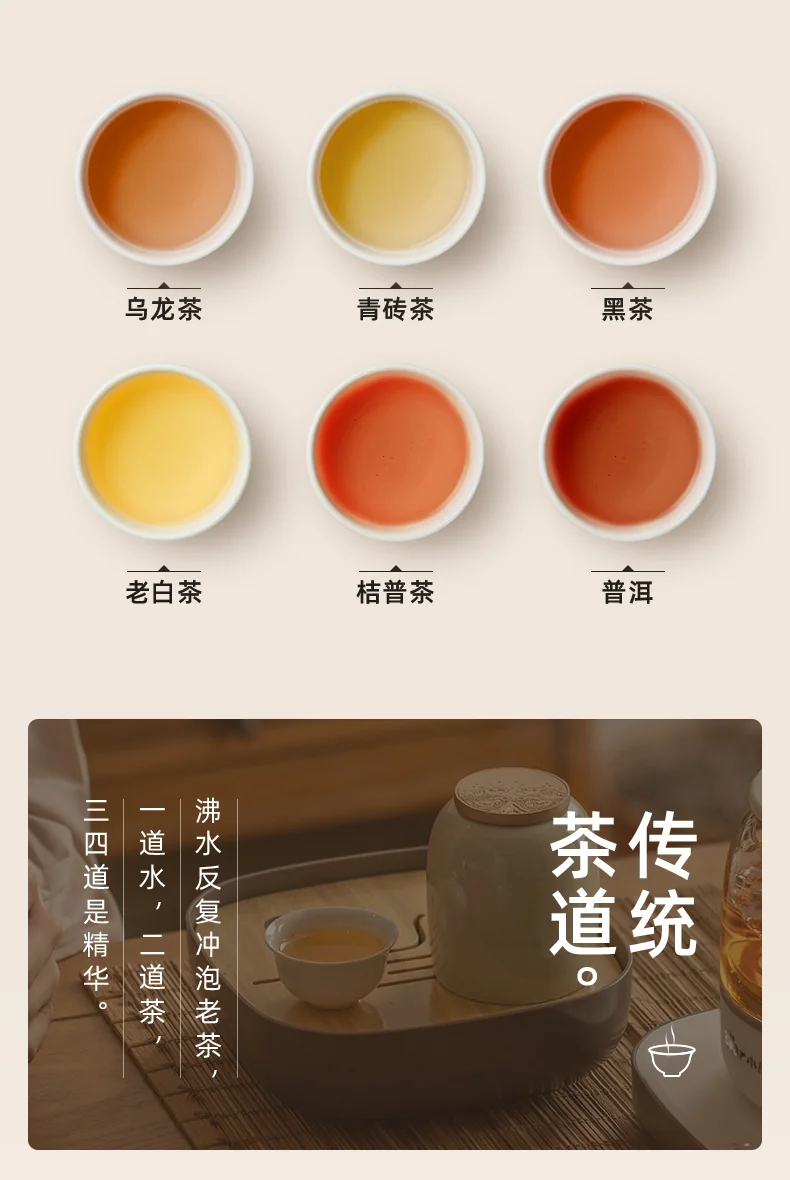 BEAR Little Bear Tea Tasting Set Tea Set Electric Teapot Tea Maker Cup * 3 Tea Tray 0.5L ZCQ-A05S2 detail image 8