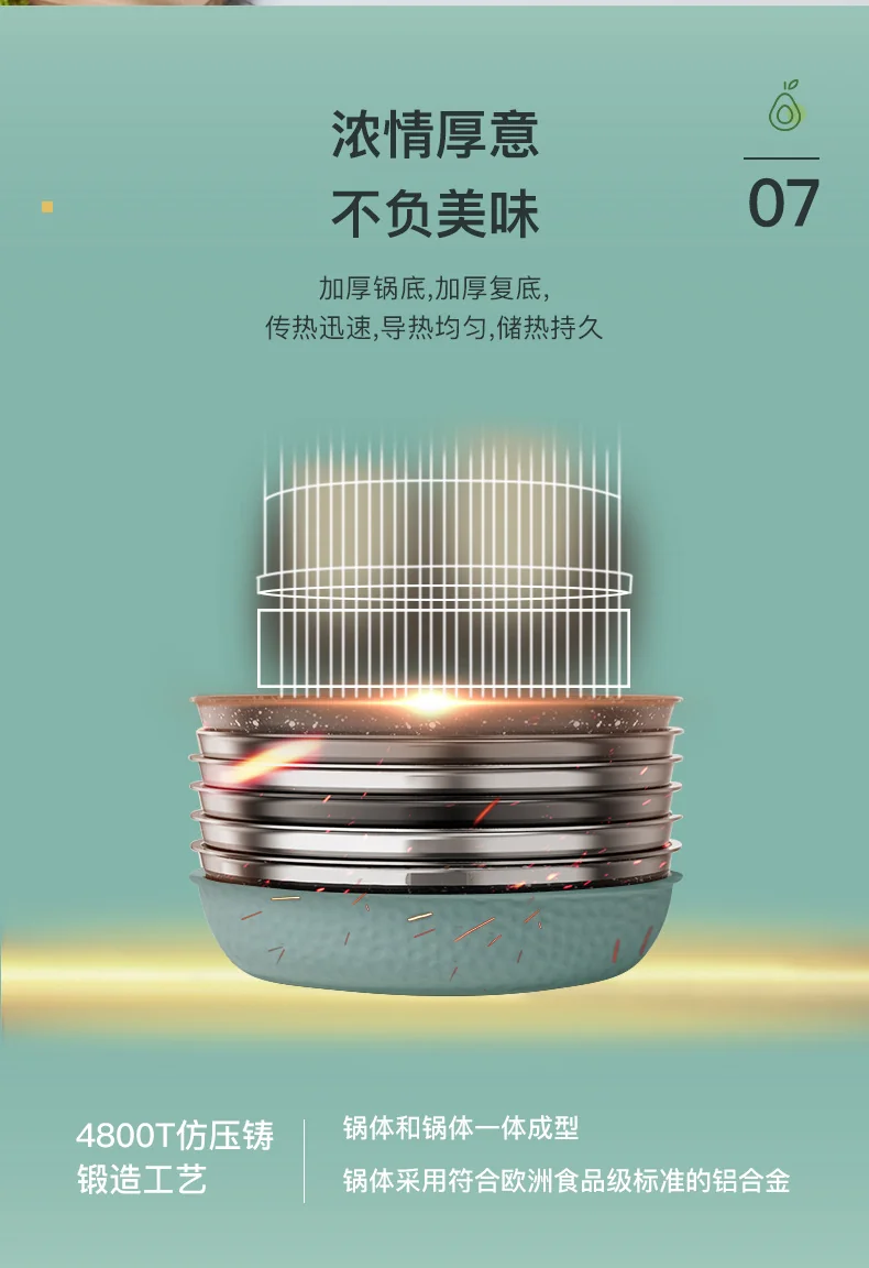 Becware 麦饭石平底煎锅不粘煎锅 健康少油 双色可选 28cm（11.02英寸） 详情图 10