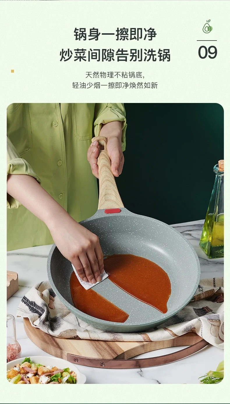 Becware 麦饭石平底煎锅不粘煎锅 健康少油 双色可选 28cm（11.02英寸） 详情图 12