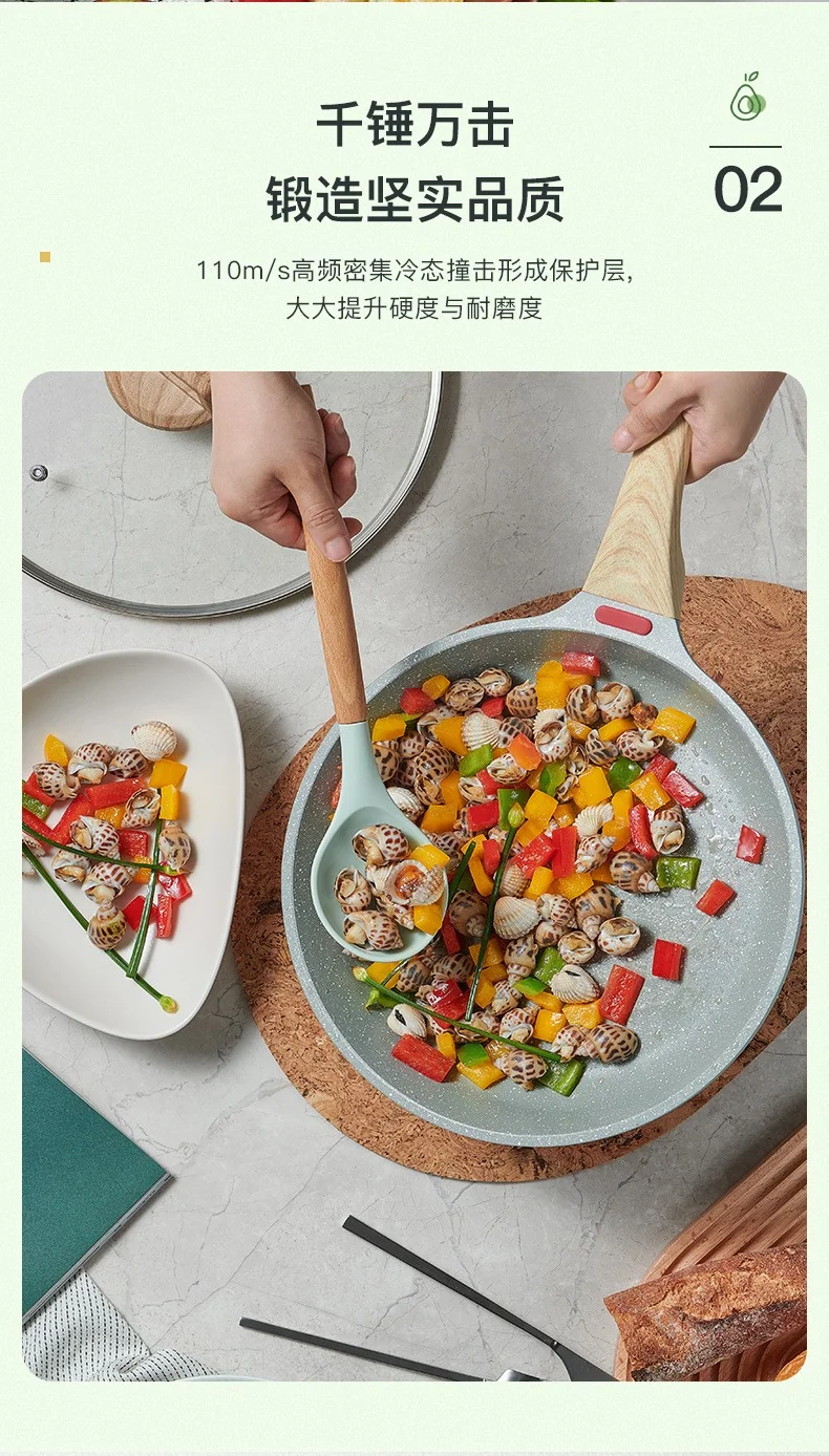 Becware 麦饭石平底煎锅不粘煎锅 健康少油 双色可选 28cm（11.02英寸） 详情图 5