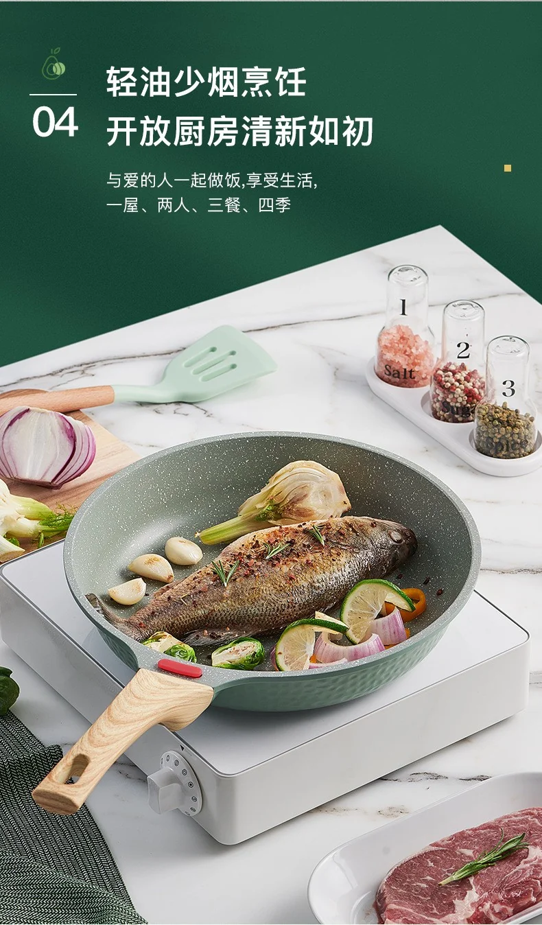 Becware 麦饭石平底煎锅不粘煎锅 健康少油 双色可选 28cm（11.02英寸） 详情图 7