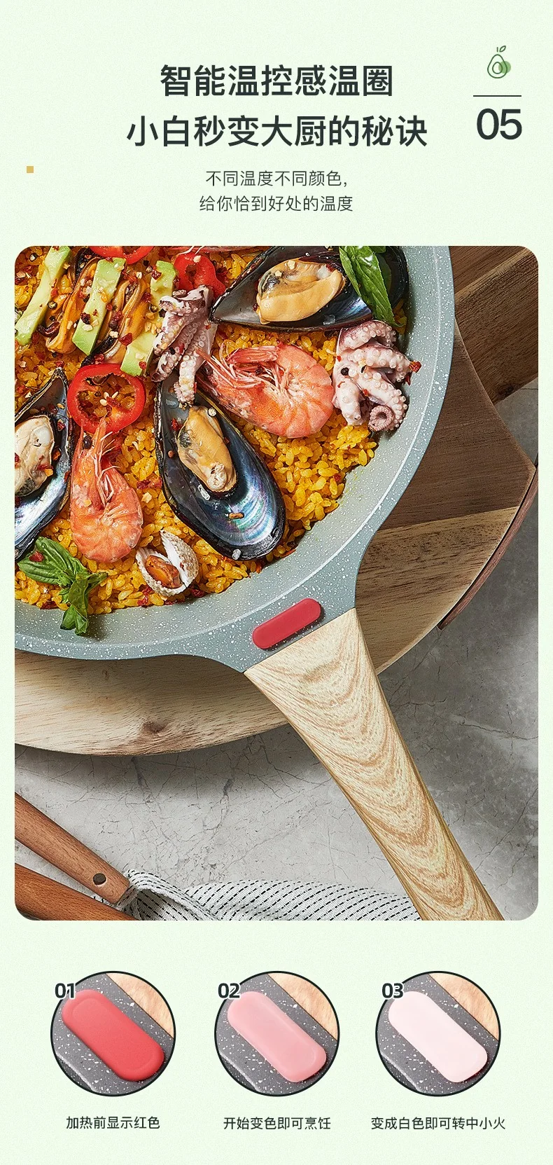 Becware 麦饭石平底煎锅不粘煎锅 健康少油 双色可选 28cm（11.02英寸） 详情图 8
